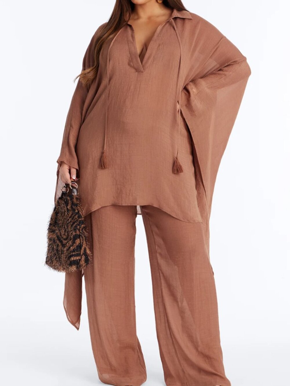 Fashion Nova Addison Faux Linen Resort Wear Pant Set - Picture 4 of 4